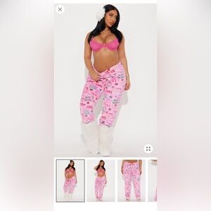 Festive Pink Plush Woman’s Pajamas Pants